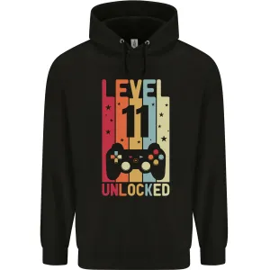 11th Birthday 11 Year Old Level Up Gaming Childrens Kids Hoodie
