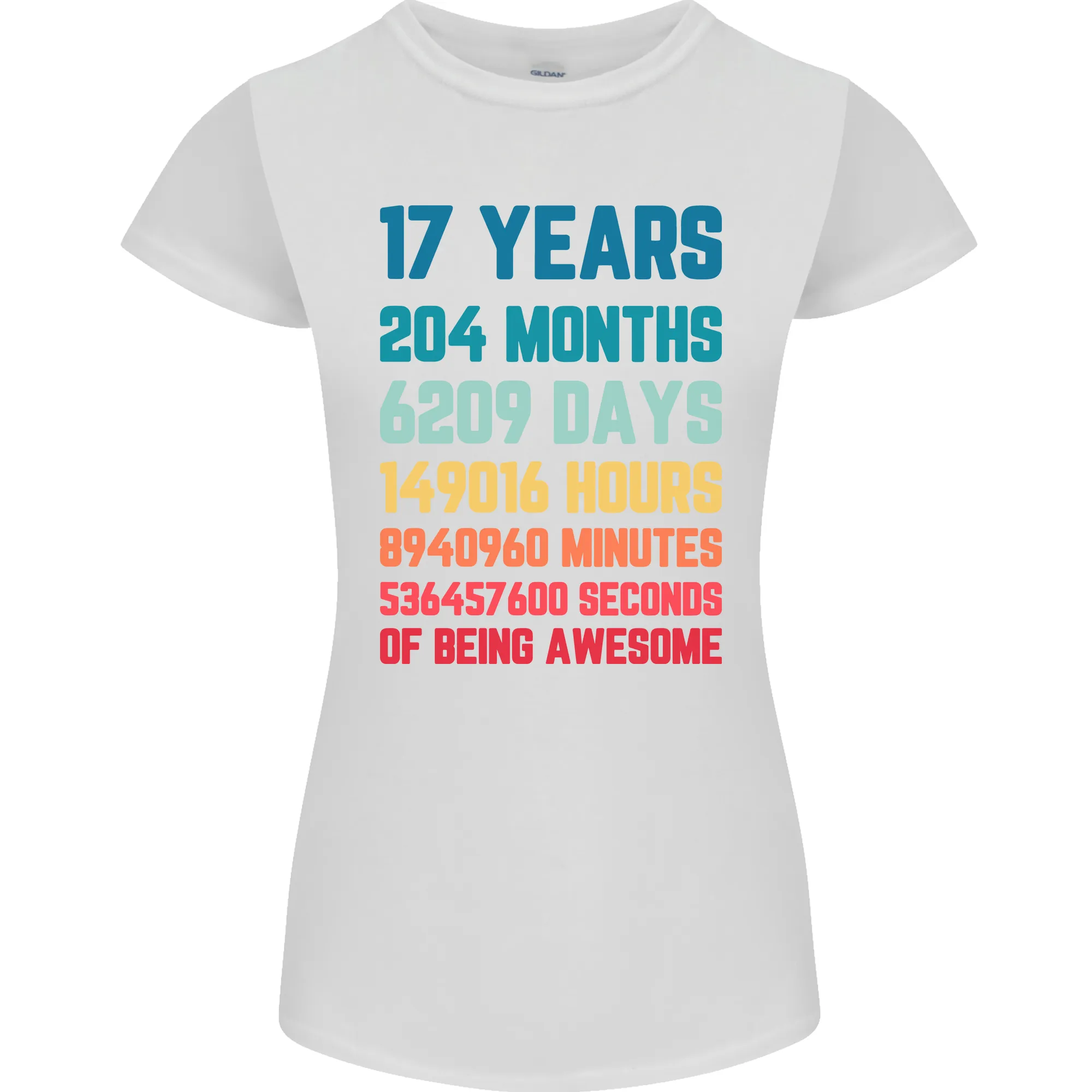 17th Birthday 17 Year Old Womens Petite Cut T-Shirt