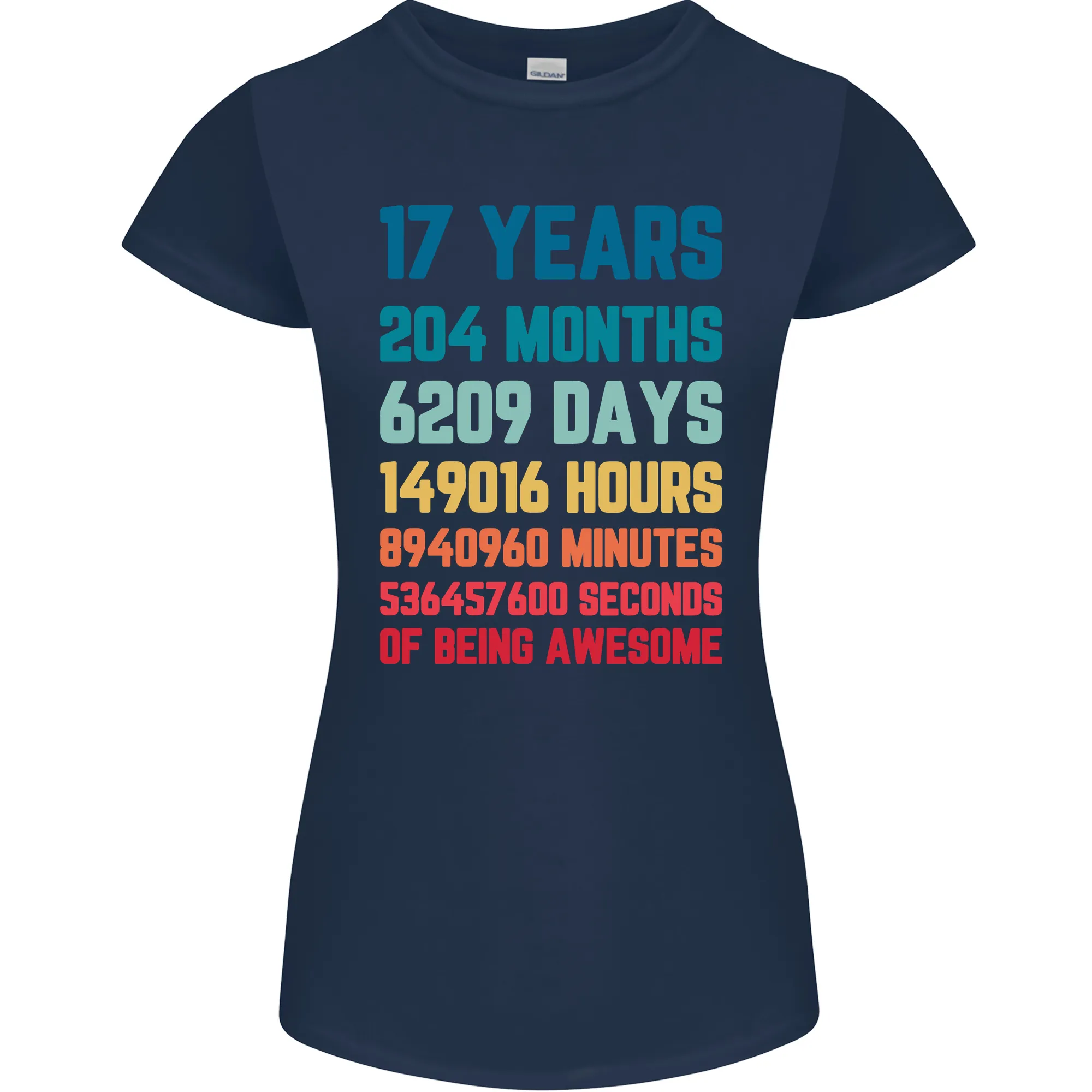 17th Birthday 17 Year Old Womens Petite Cut T-Shirt
