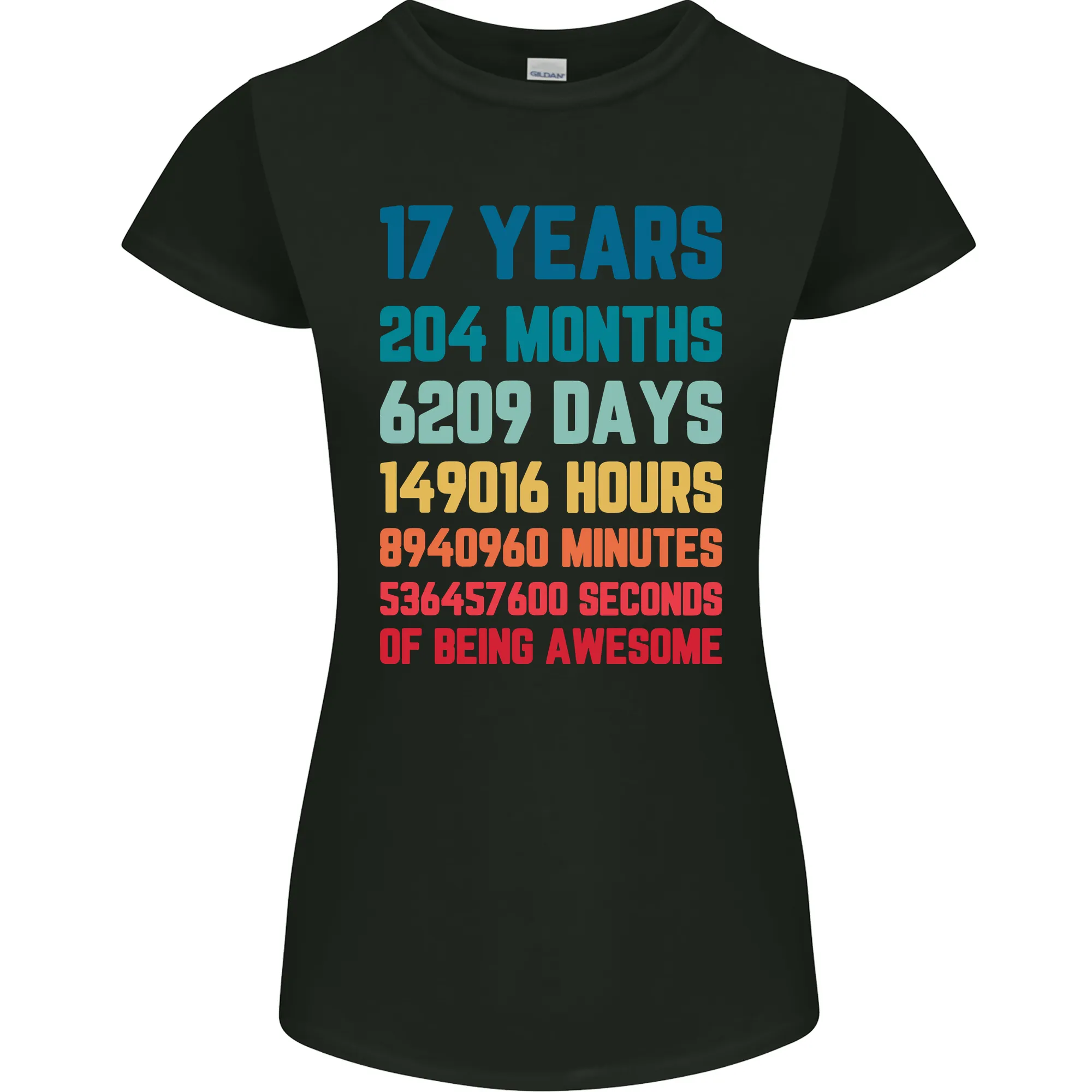 17th Birthday 17 Year Old Womens Petite Cut T-Shirt