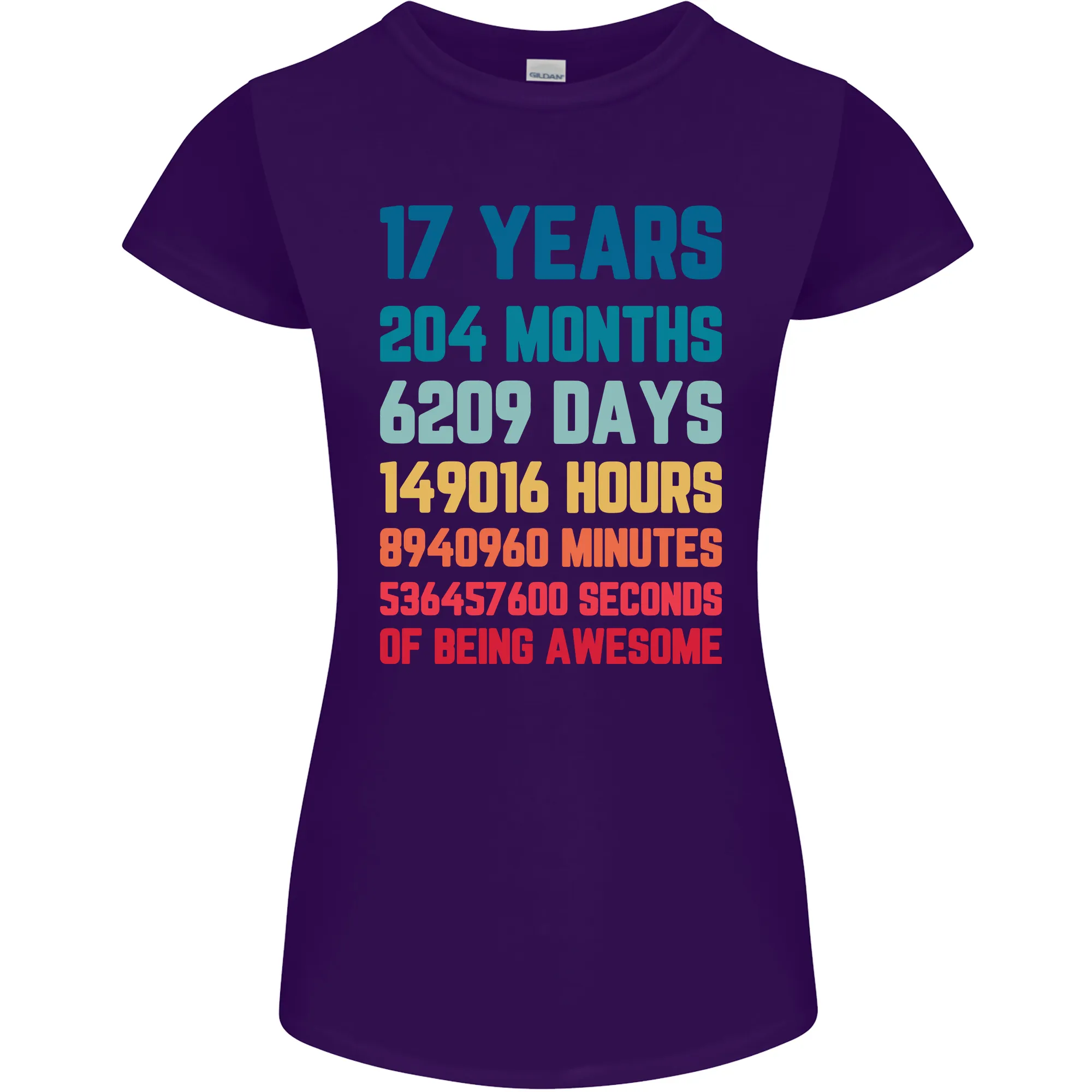 17th Birthday 17 Year Old Womens Petite Cut T-Shirt