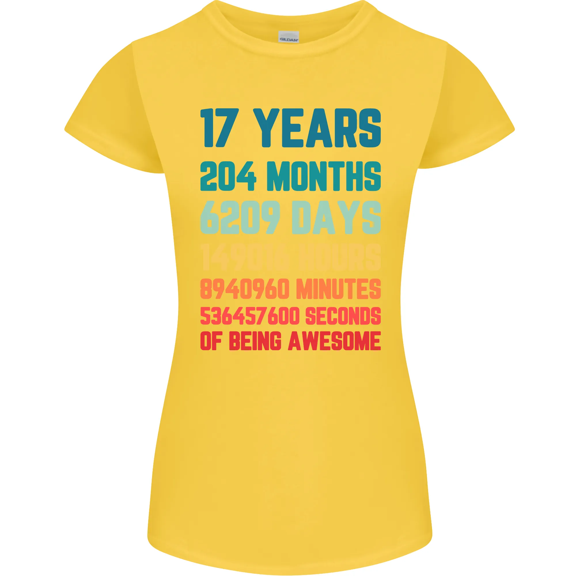 17th Birthday 17 Year Old Womens Petite Cut T-Shirt
