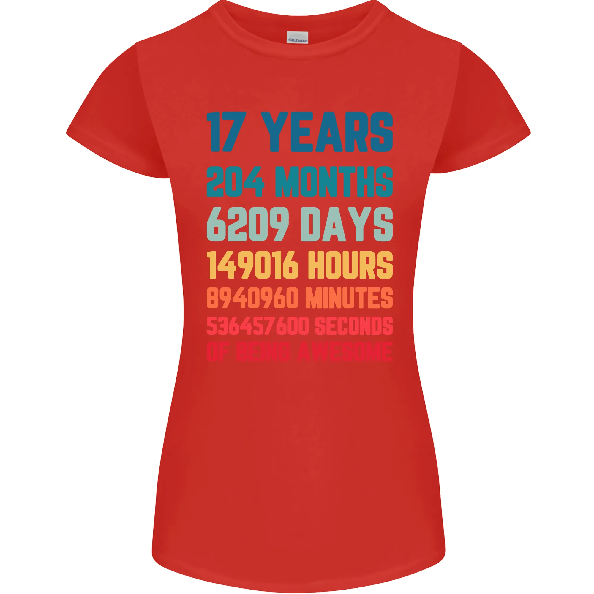 17th Birthday 17 Year Old Womens Petite Cut T-Shirt
