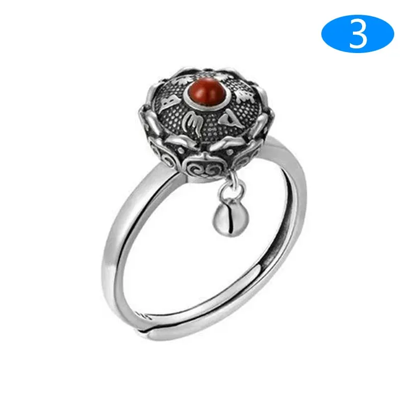 1PC Adjustable Spinning Sunflower Anti Stress Ring For Women Rotatable Pain Relief Fidget Rings Fashion Jewelry
