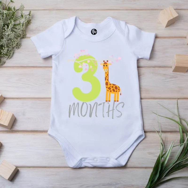 3 Months Old Cute Giraffe Onesie