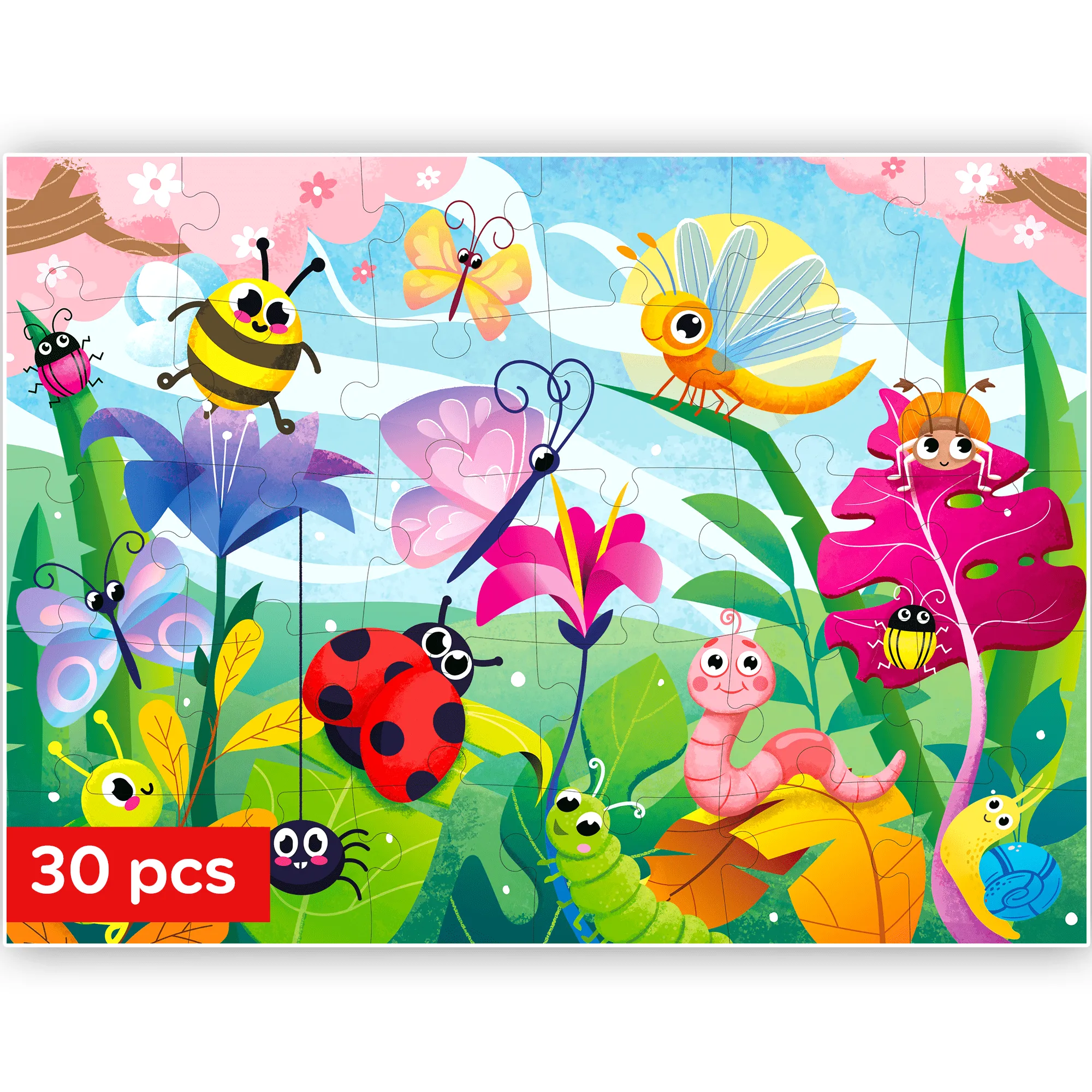 30 Pcs Jigsaw Puzzles for Kids | Bugs