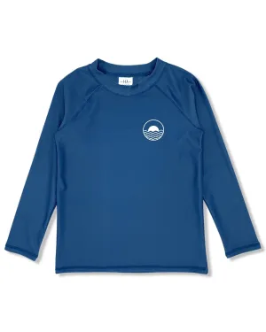 6-12mos, 4yrs Icon Long Sleeve Rash Guard Top in Navy