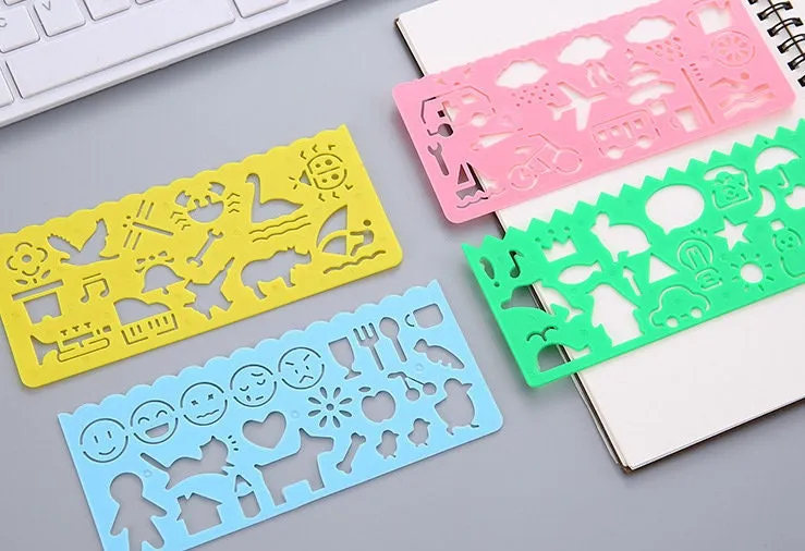 Airplane Animal Dog Bus Cloud Bid Flower Kids Stencils Cards Craft Wall Drawing Art Airbrush Children Nursery Scrapbooking Cute Playful