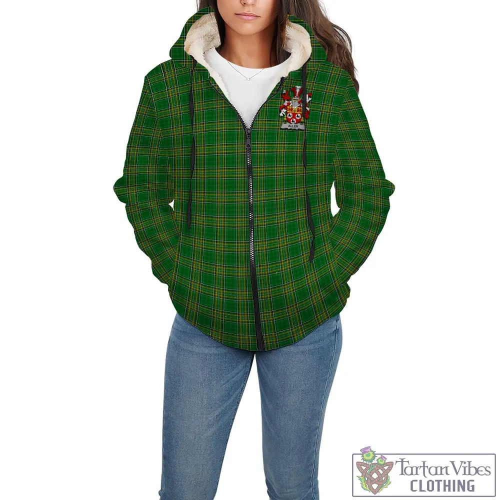 Allen Irish Clan Tartan Sherpa Hoodie with Coat of Arms