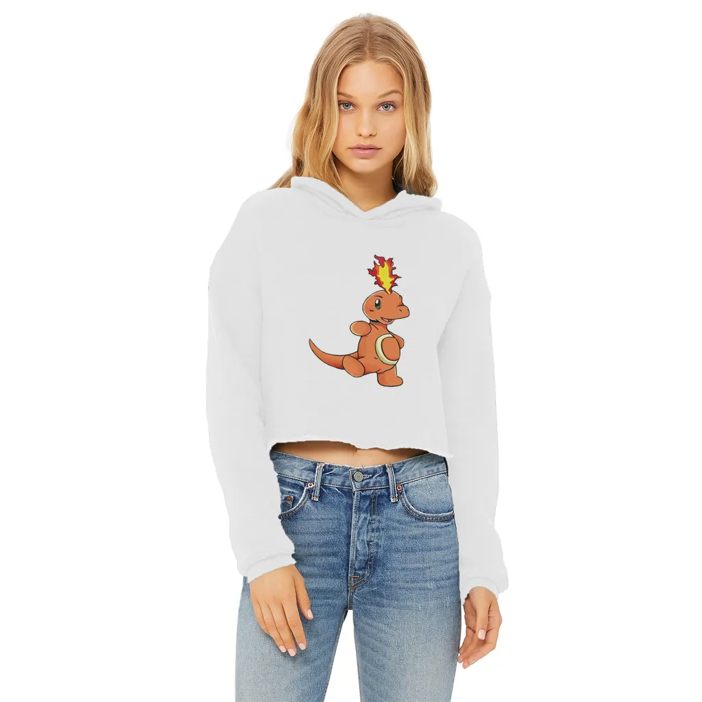 Angetapir Ladies Cropped Raw Edge Hoodie