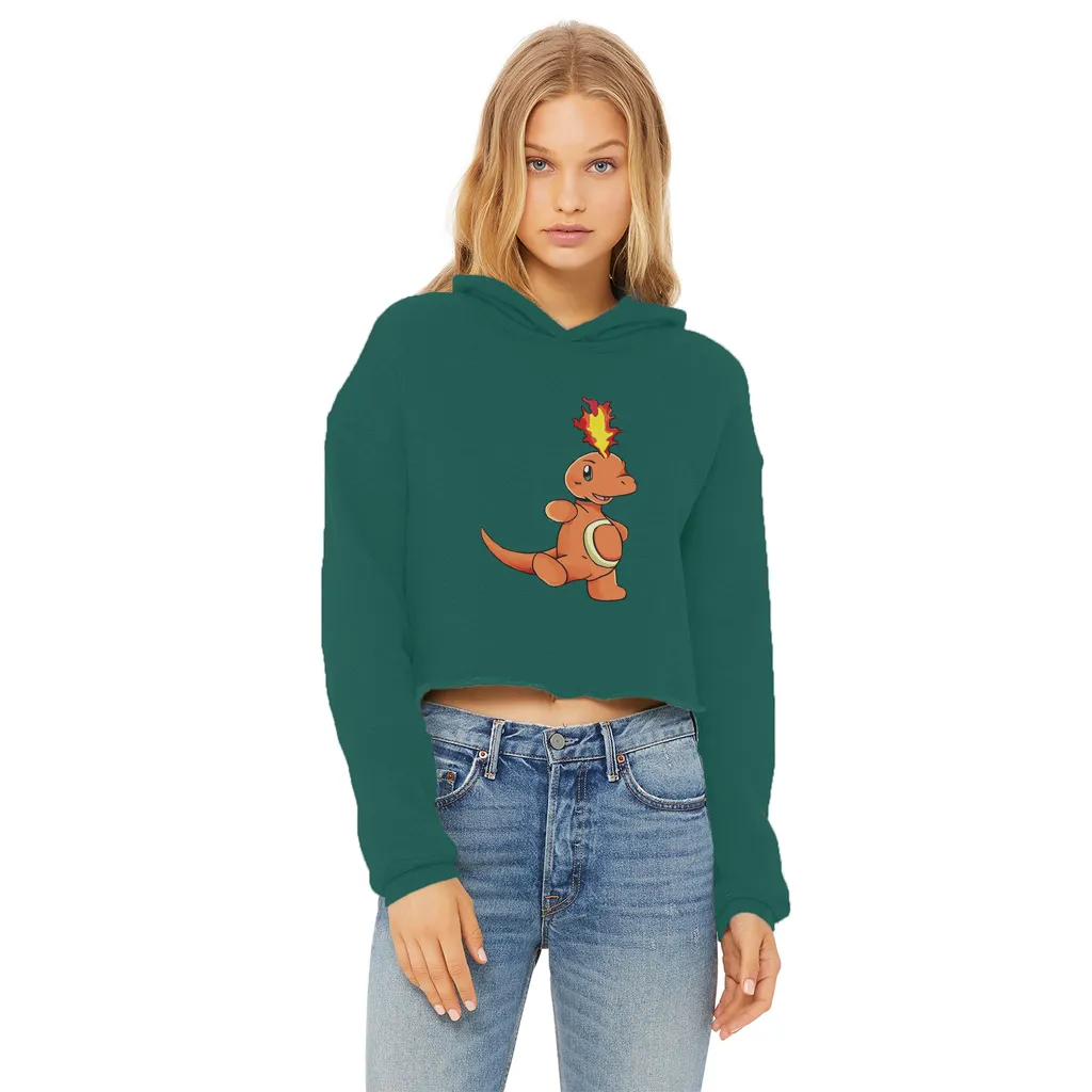 Angetapir Ladies Cropped Raw Edge Hoodie
