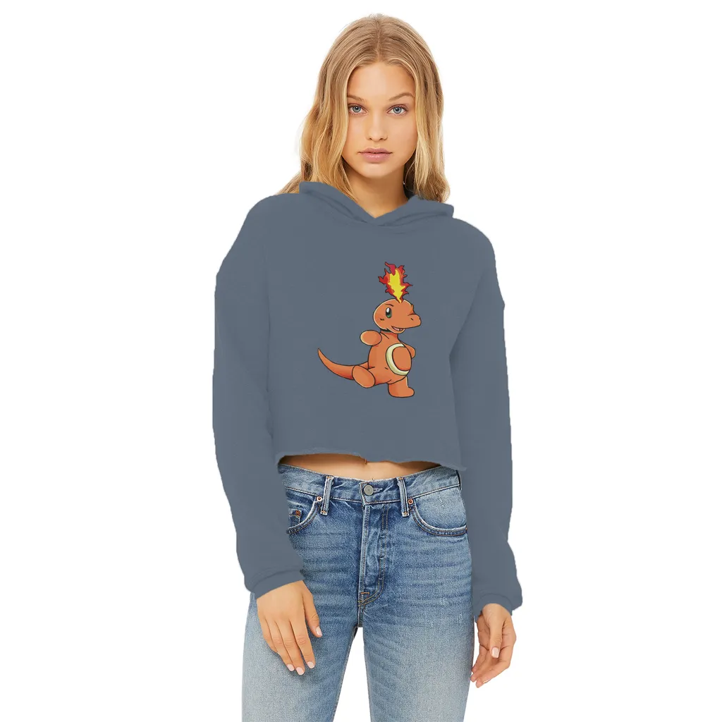 Angetapir Ladies Cropped Raw Edge Hoodie
