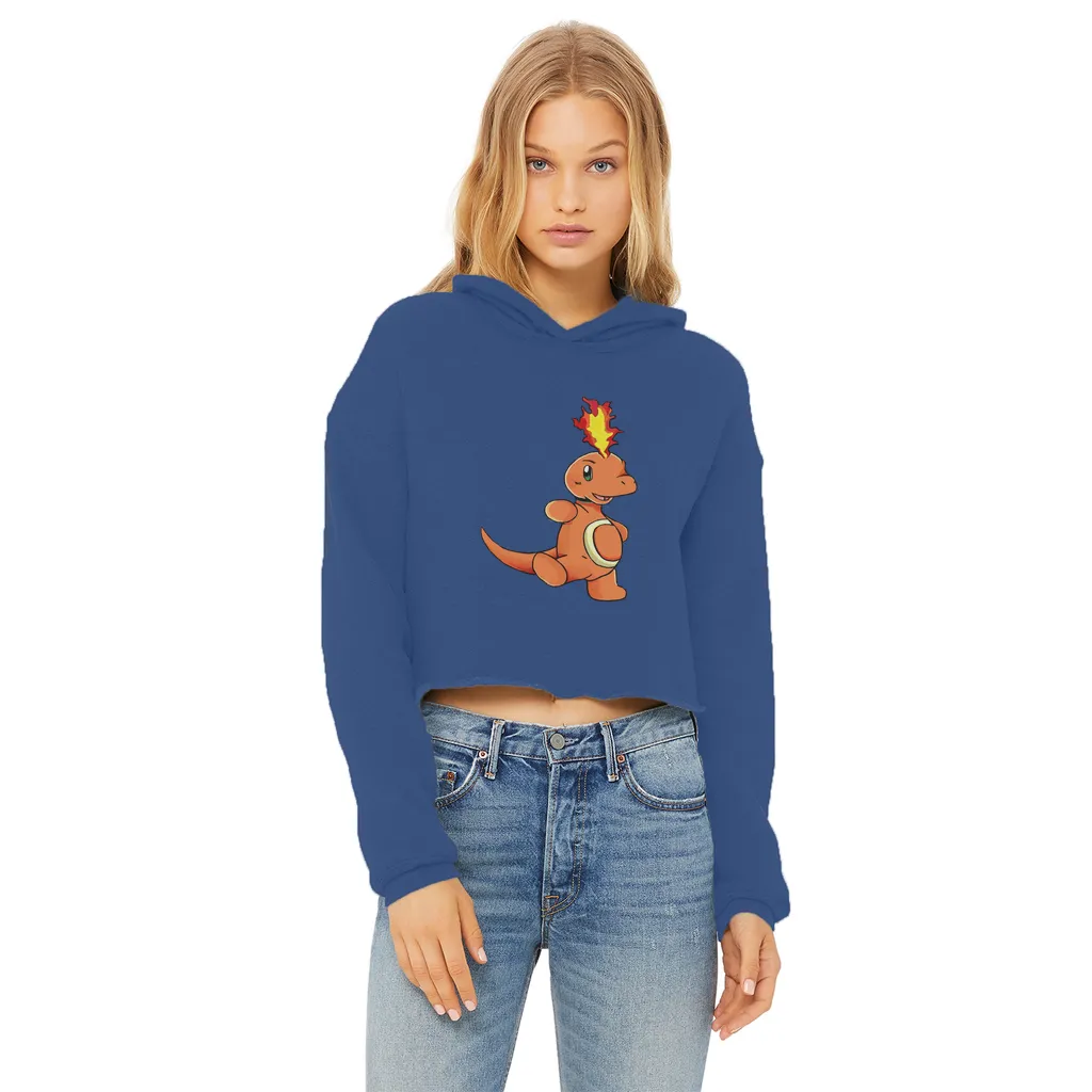Angetapir Ladies Cropped Raw Edge Hoodie