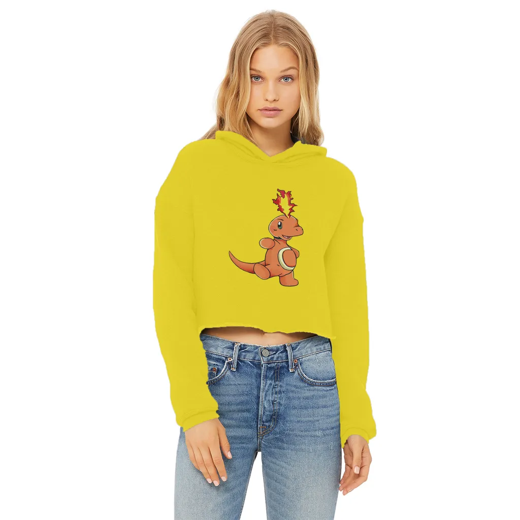 Angetapir Ladies Cropped Raw Edge Hoodie