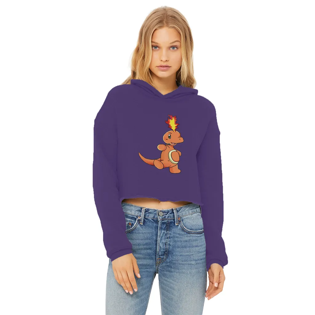 Angetapir Ladies Cropped Raw Edge Hoodie