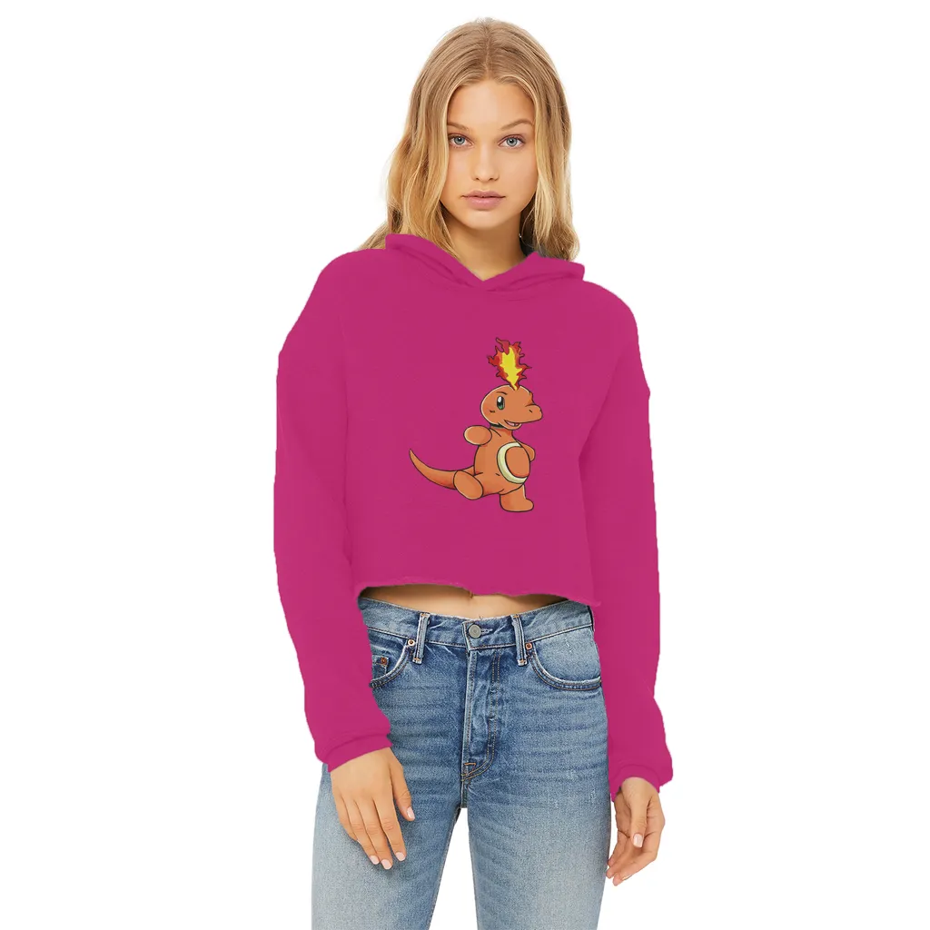 Angetapir Ladies Cropped Raw Edge Hoodie