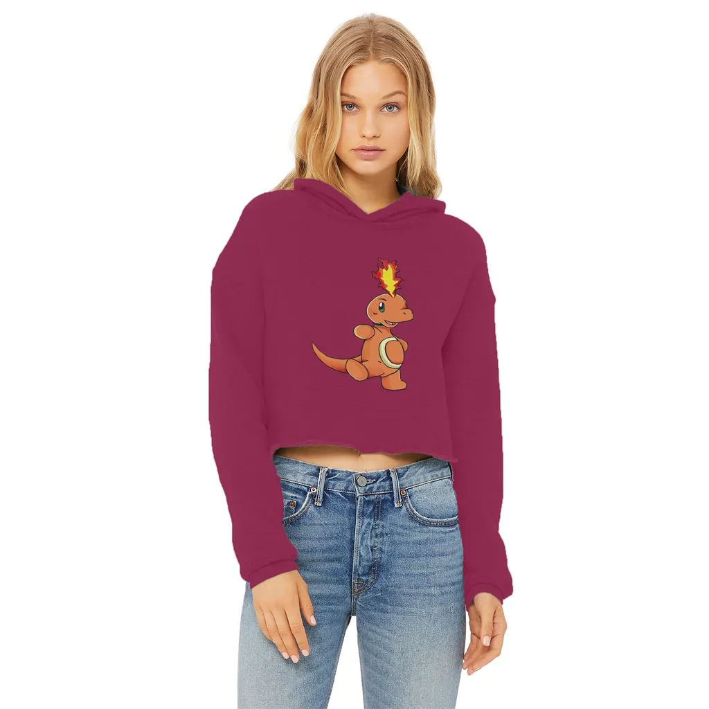 Angetapir Ladies Cropped Raw Edge Hoodie