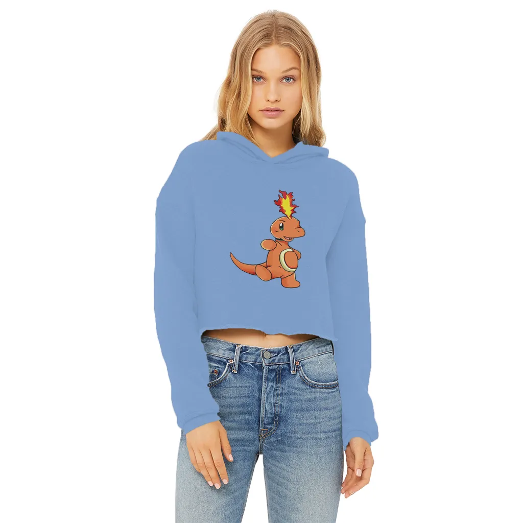 Angetapir Ladies Cropped Raw Edge Hoodie