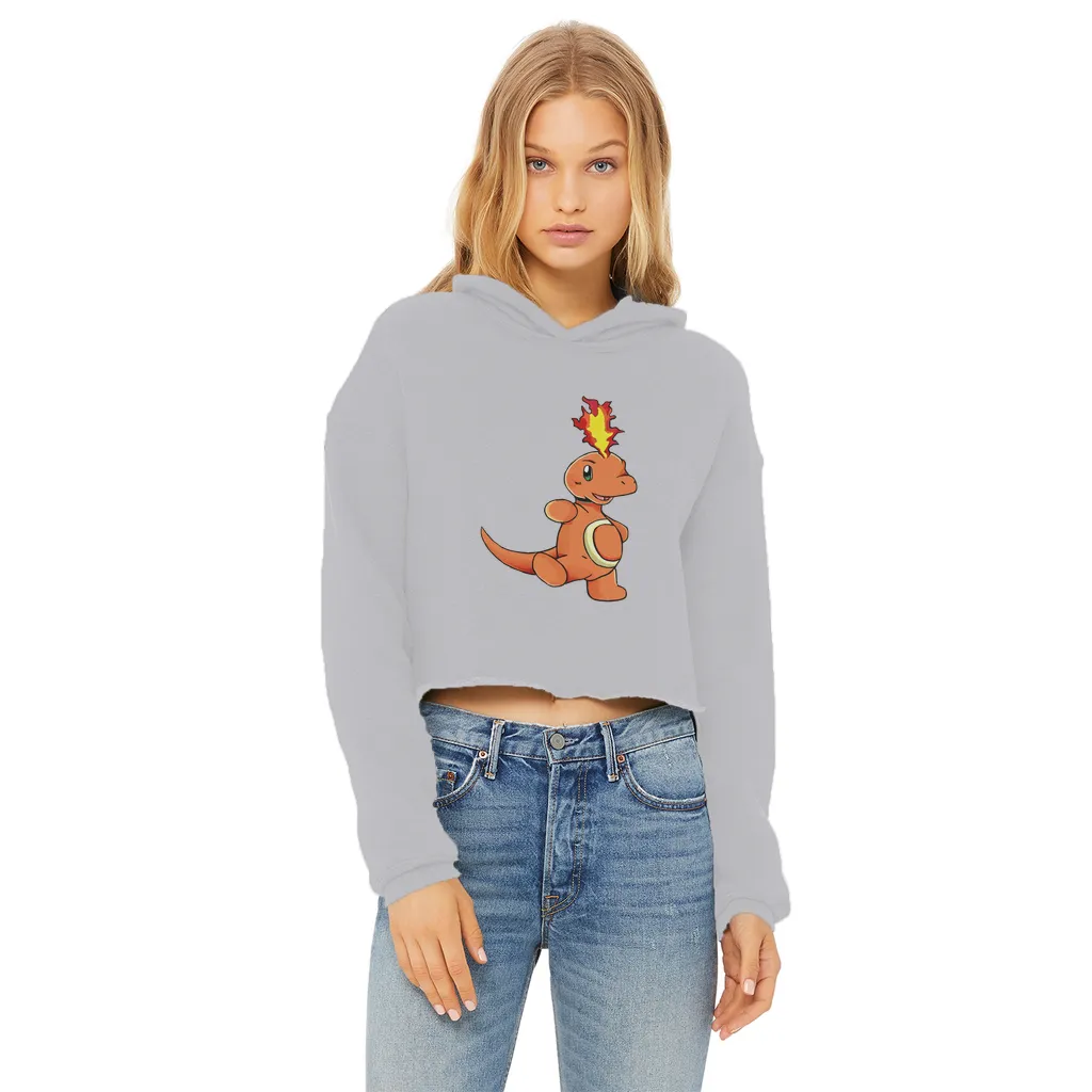 Angetapir Ladies Cropped Raw Edge Hoodie
