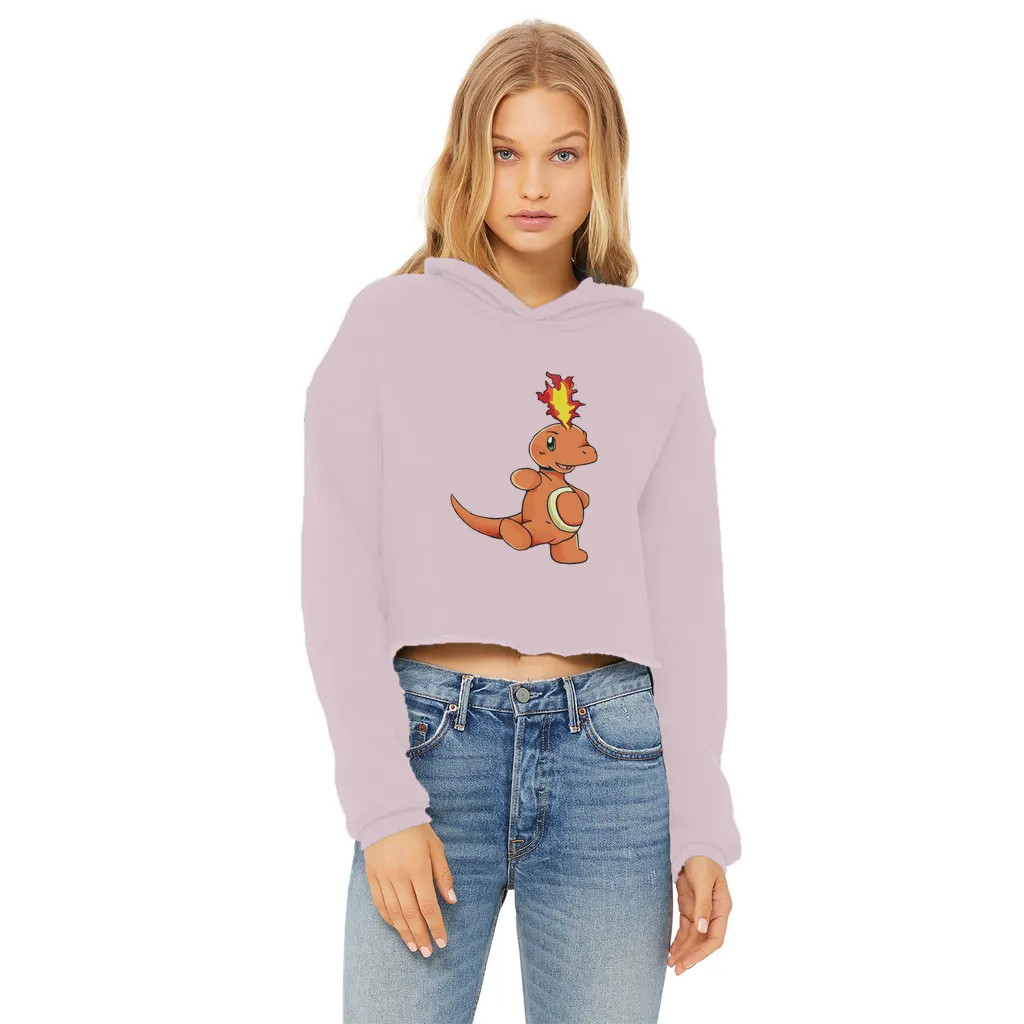 Angetapir Ladies Cropped Raw Edge Hoodie