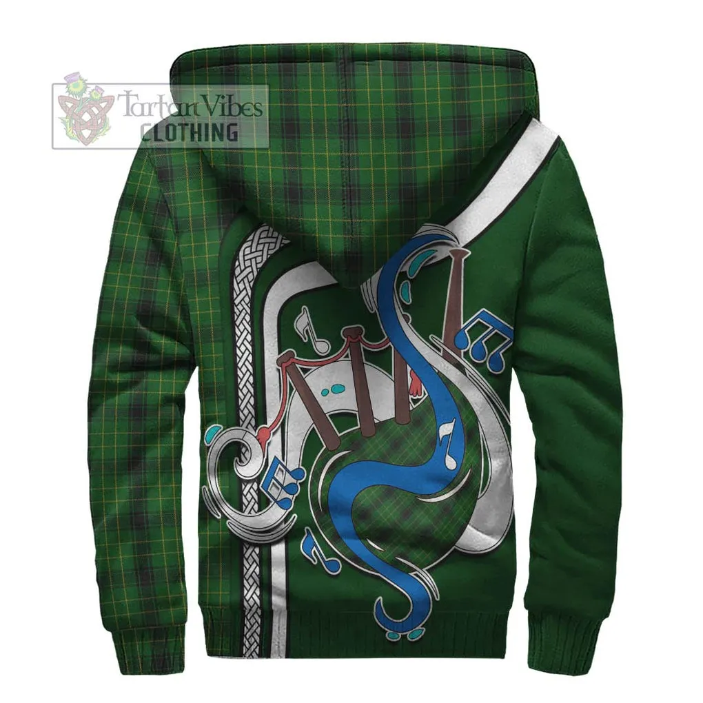 Arthur Highland Tartan Sherpa Hoodie with Epic Bagpipe Style
