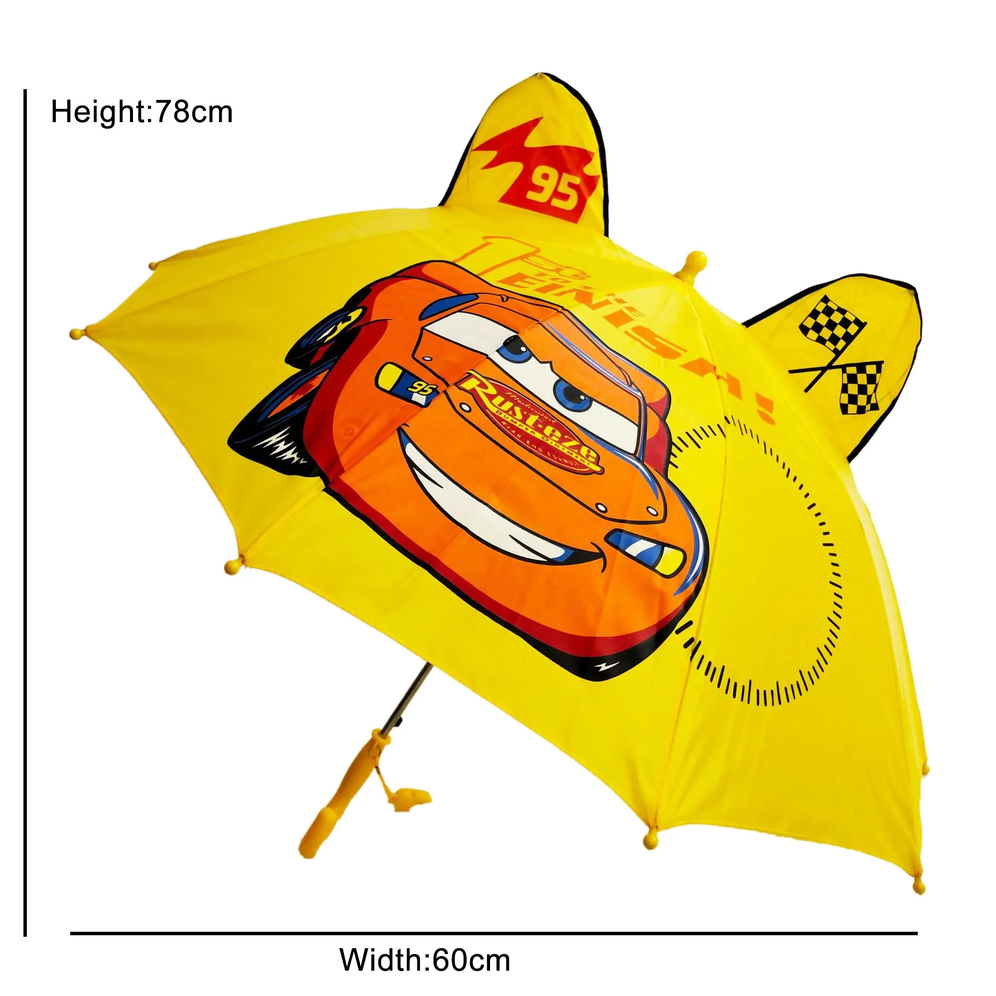 Babymoon Car Designer Popup Ears Kids Umbrella | 2 To 15 Y | Yellow