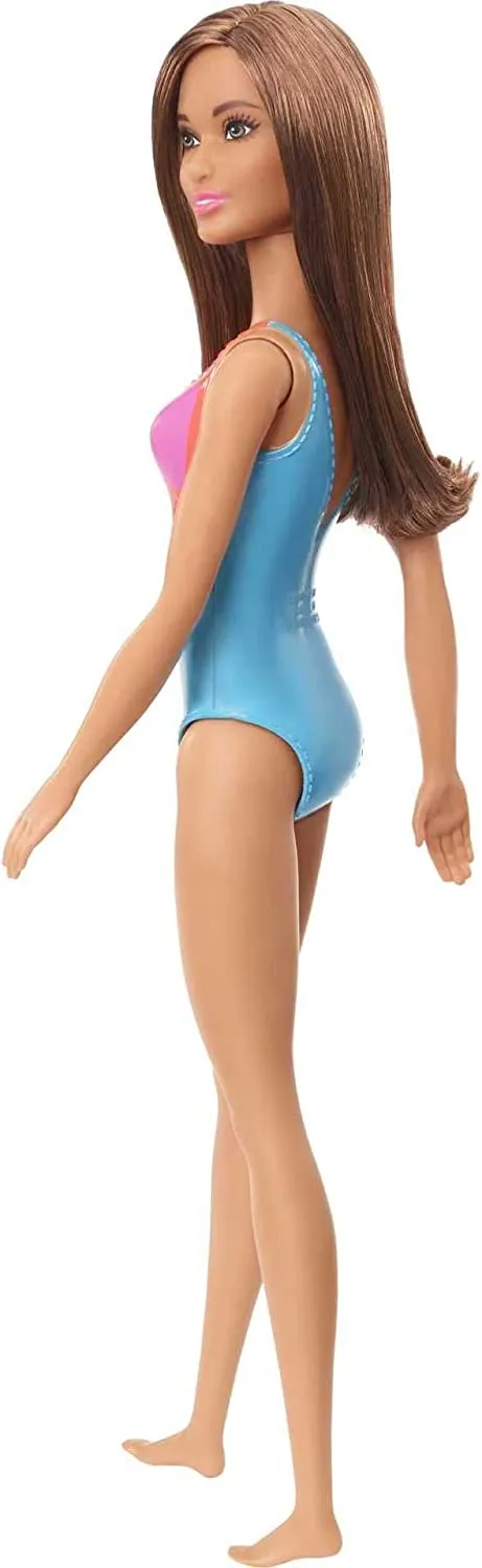 Barbie Beach Doll - Blue/Pink/Orange Swimsuit