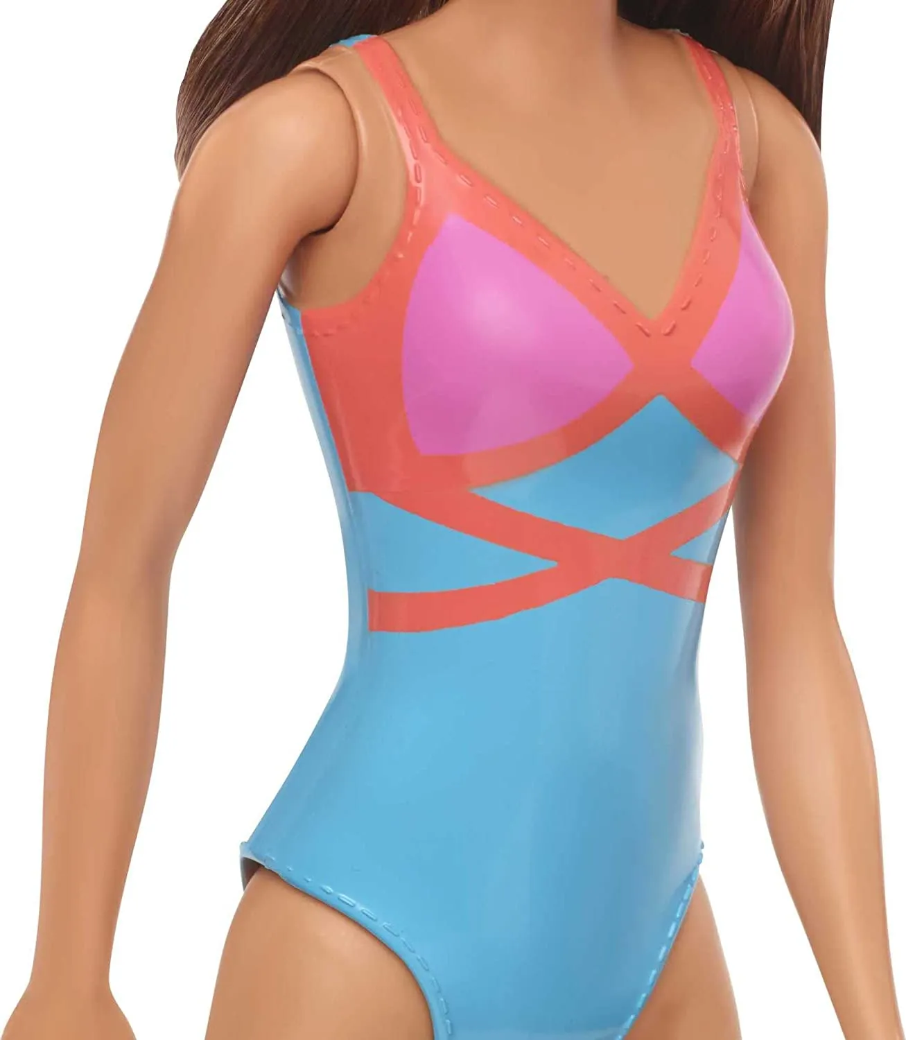 Barbie Beach Doll - Blue/Pink/Orange Swimsuit