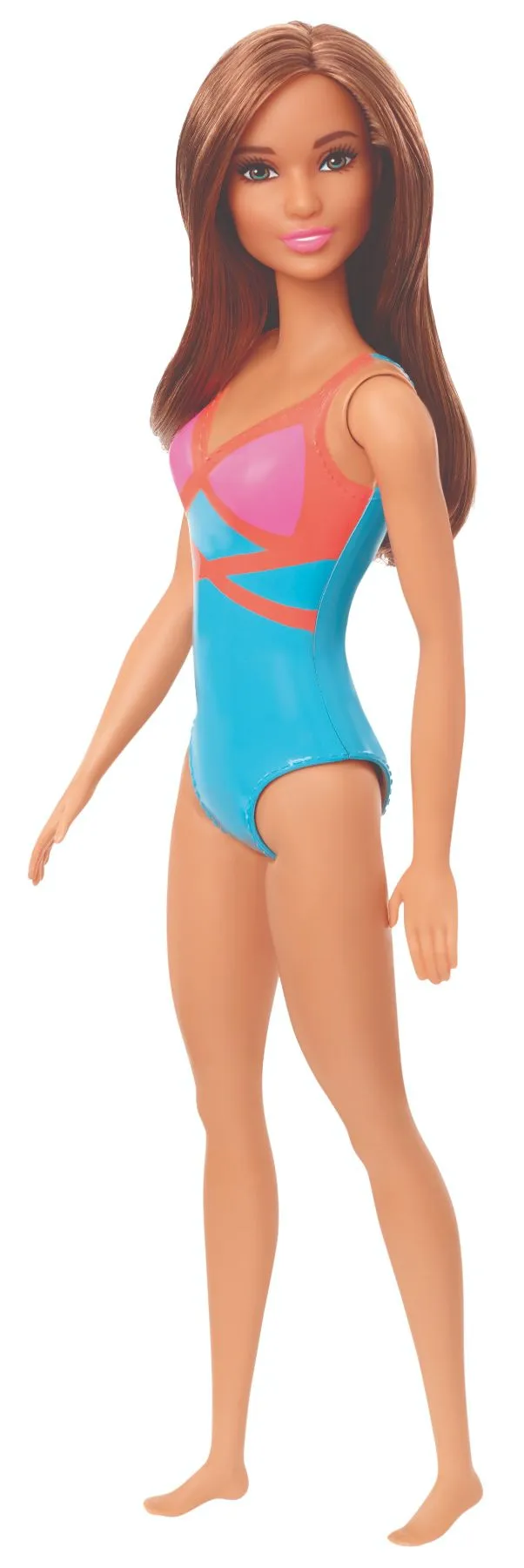 Barbie Beach Doll - Blue/Pink/Orange Swimsuit