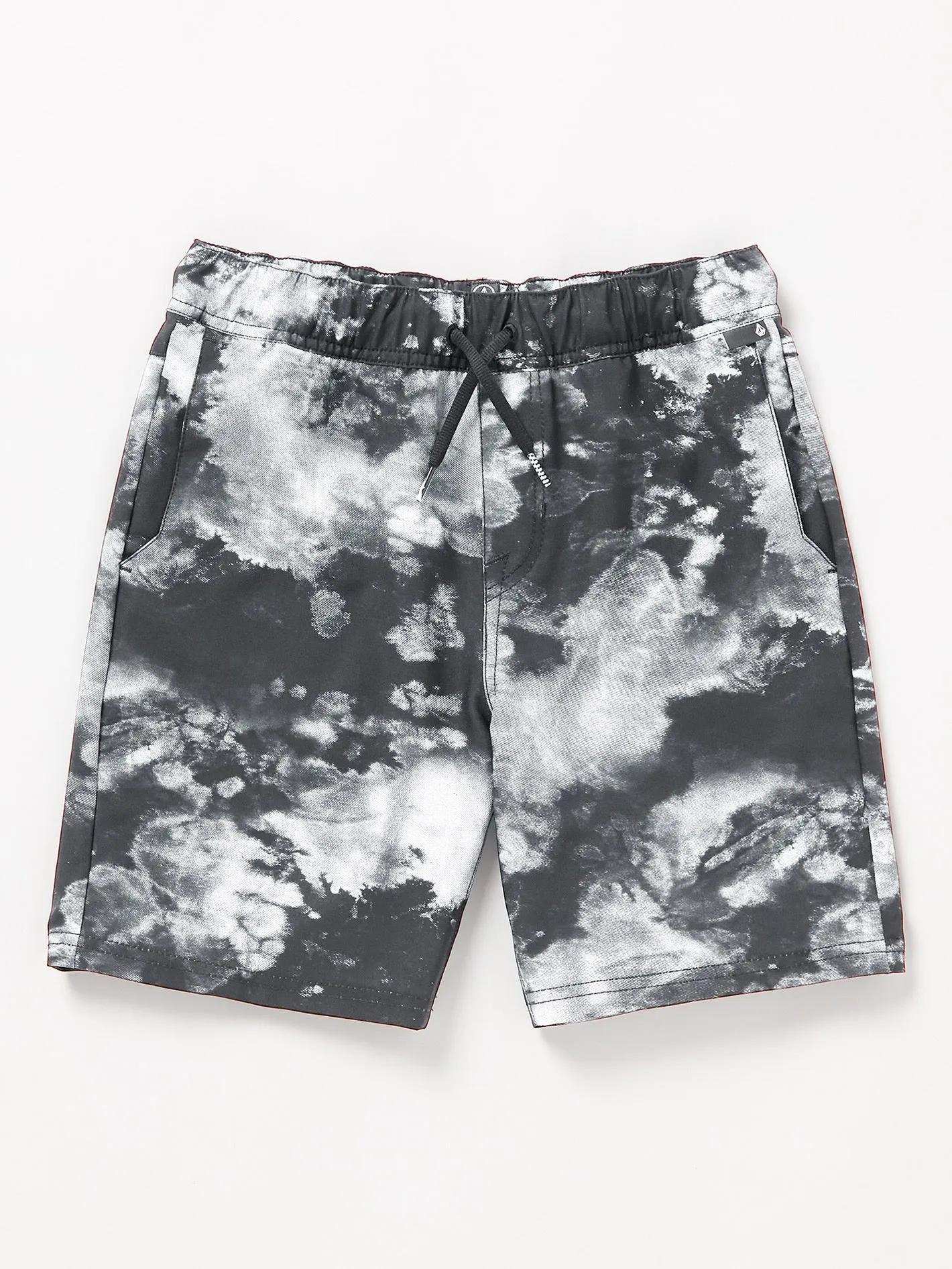 Big Boys Asphalt Beach Elastic Waist Hybrid Shorts - Black White