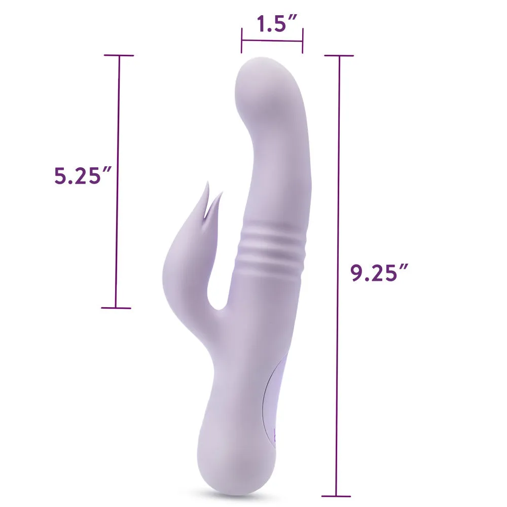 Blush | Rylee 9.25 Inch G Spot Clitoral Dual Stimulation Rabbit Vibrator In Lavender - 10 Thrusting Vibrations - Soft Silicone