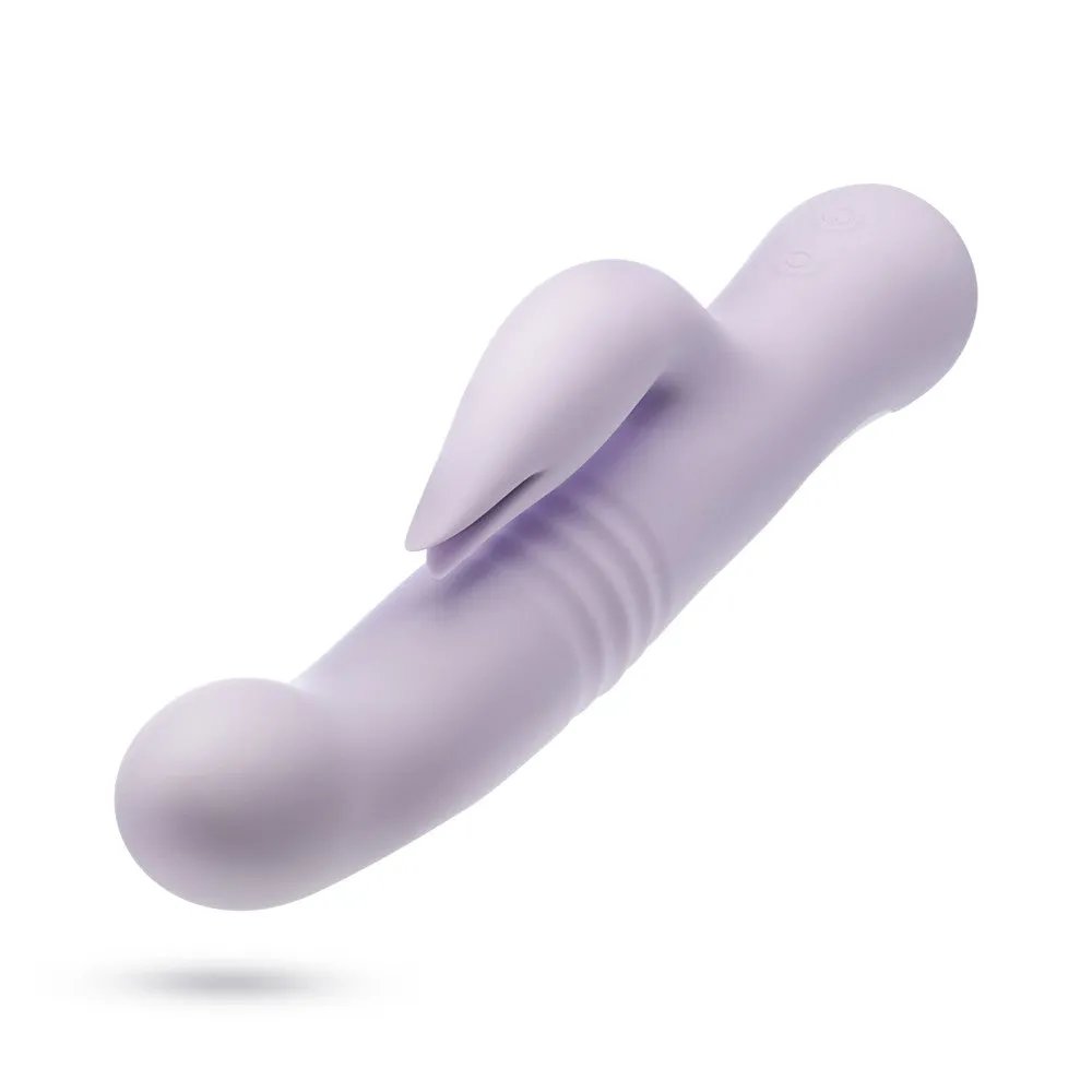 Blush | Rylee 9.25 Inch G Spot Clitoral Dual Stimulation Rabbit Vibrator In Lavender - 10 Thrusting Vibrations - Soft Silicone
