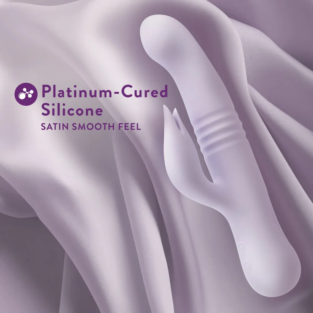 Blush | Rylee 9.25 Inch G Spot Clitoral Dual Stimulation Rabbit Vibrator In Lavender - 10 Thrusting Vibrations - Soft Silicone