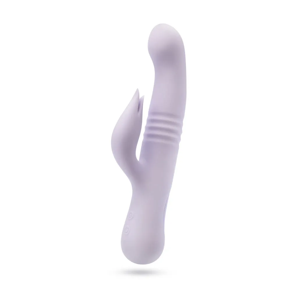 Blush | Rylee 9.25 Inch G Spot Clitoral Dual Stimulation Rabbit Vibrator In Lavender - 10 Thrusting Vibrations - Soft Silicone