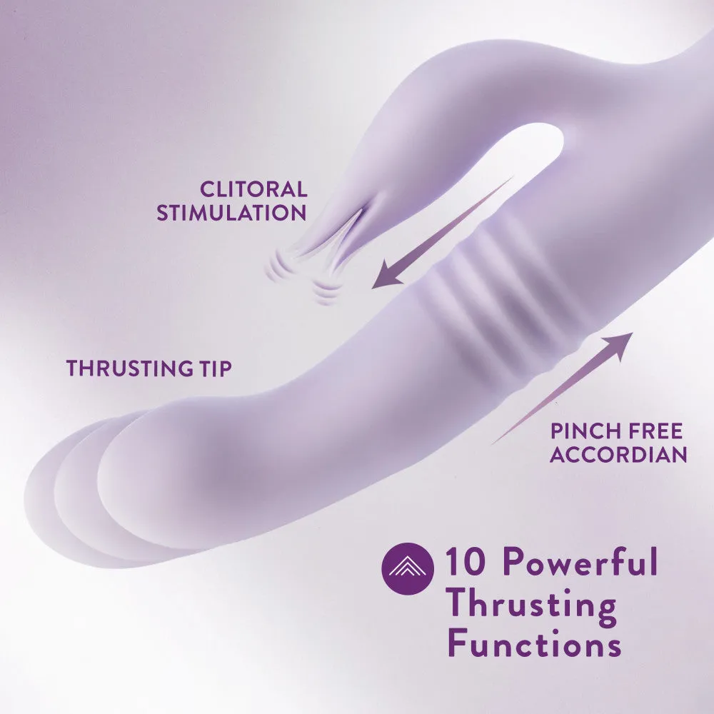 Blush | Rylee 9.25 Inch G Spot Clitoral Dual Stimulation Rabbit Vibrator In Lavender - 10 Thrusting Vibrations - Soft Silicone