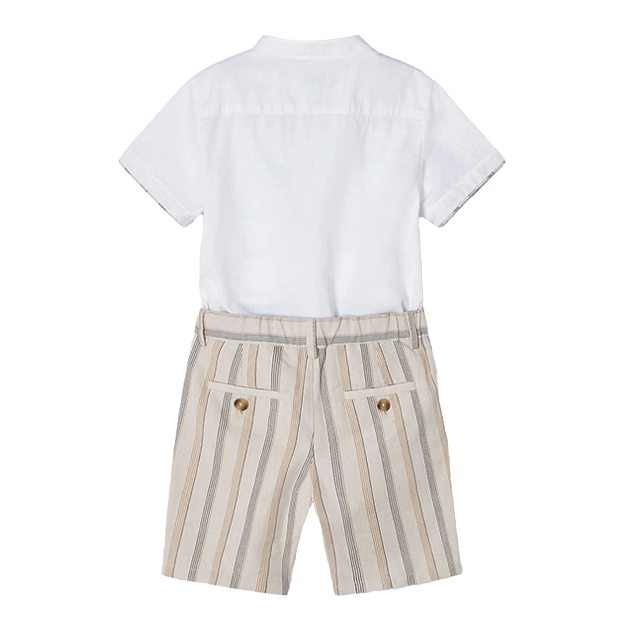 Boys Striped Linen Shirt and Short Set