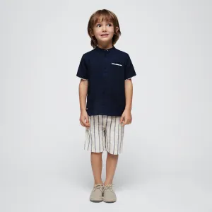 Boys Striped Linen Shirt and Short Set