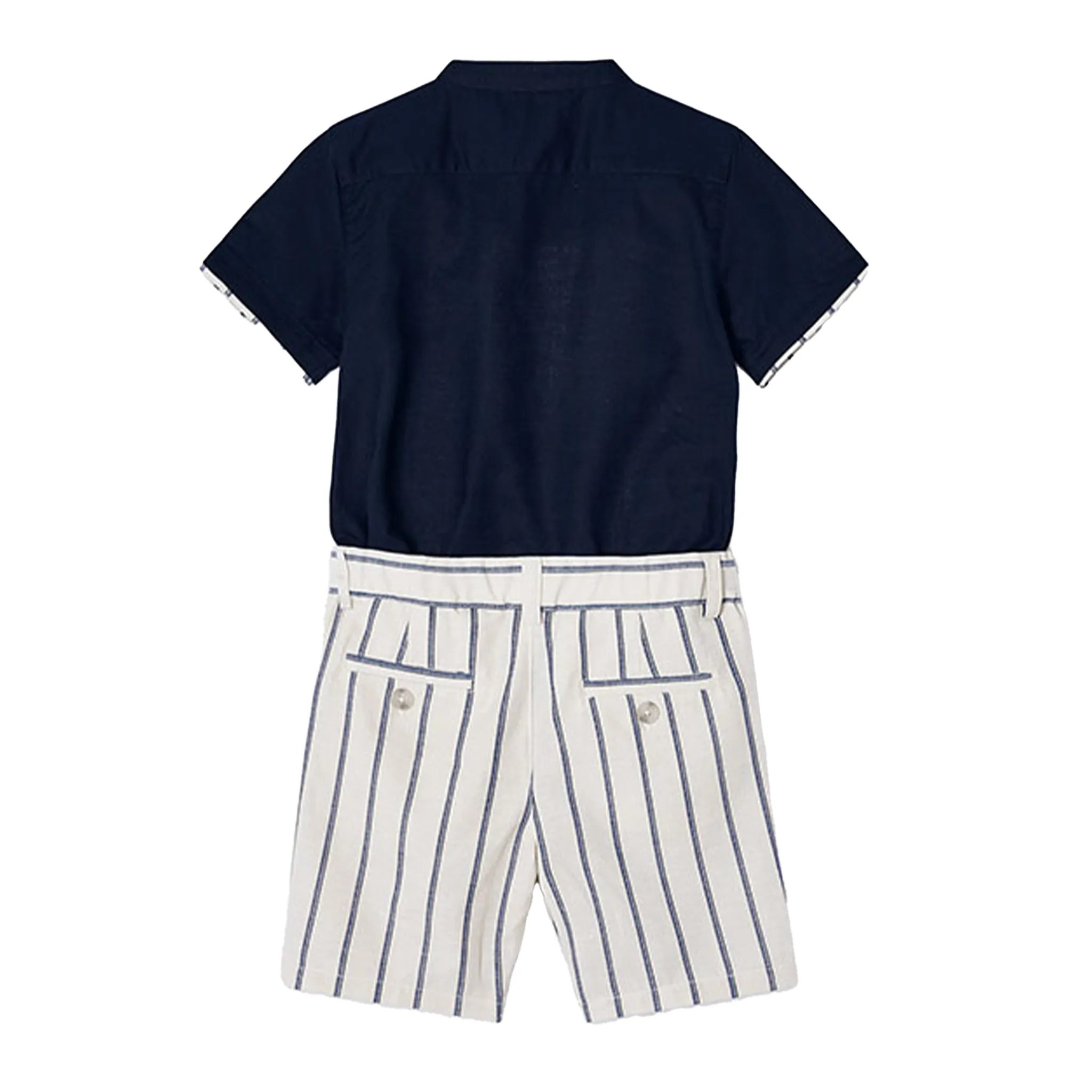 Boys Striped Linen Shirt and Short Set
