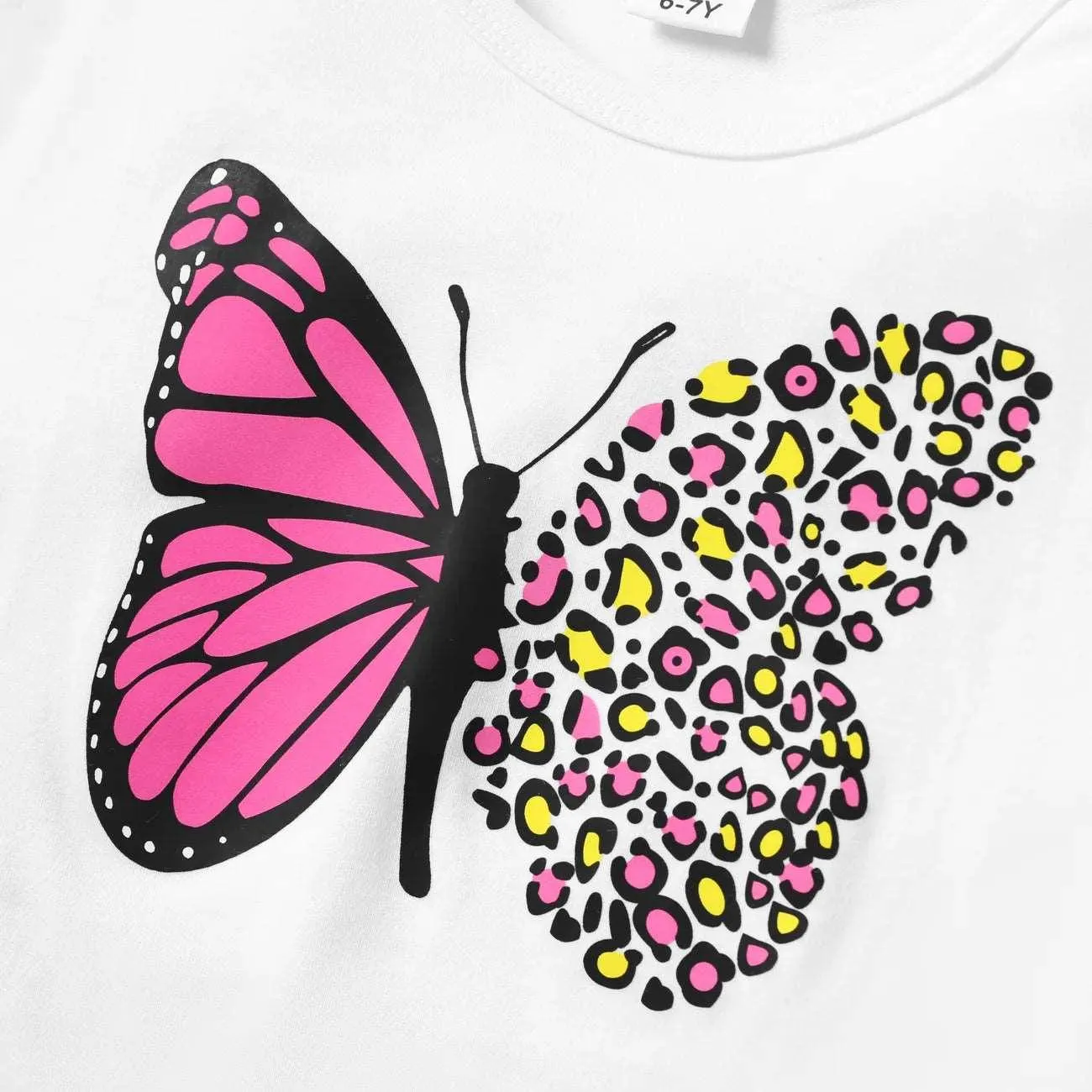 Butterfly Tee and Denim Suit Set - Kids Girl (2Pcs)