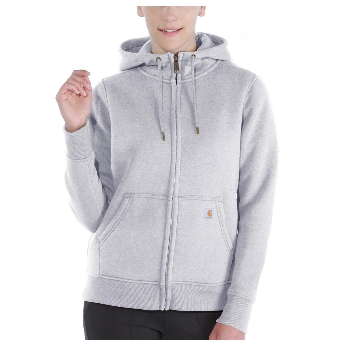 Carhartt&#x20;102788&#x20;Clarksburg&#x20;Full&#x20;Zip&#x20;Hoodie&#x20;-&#x20;Asphalt&#x20;Heather