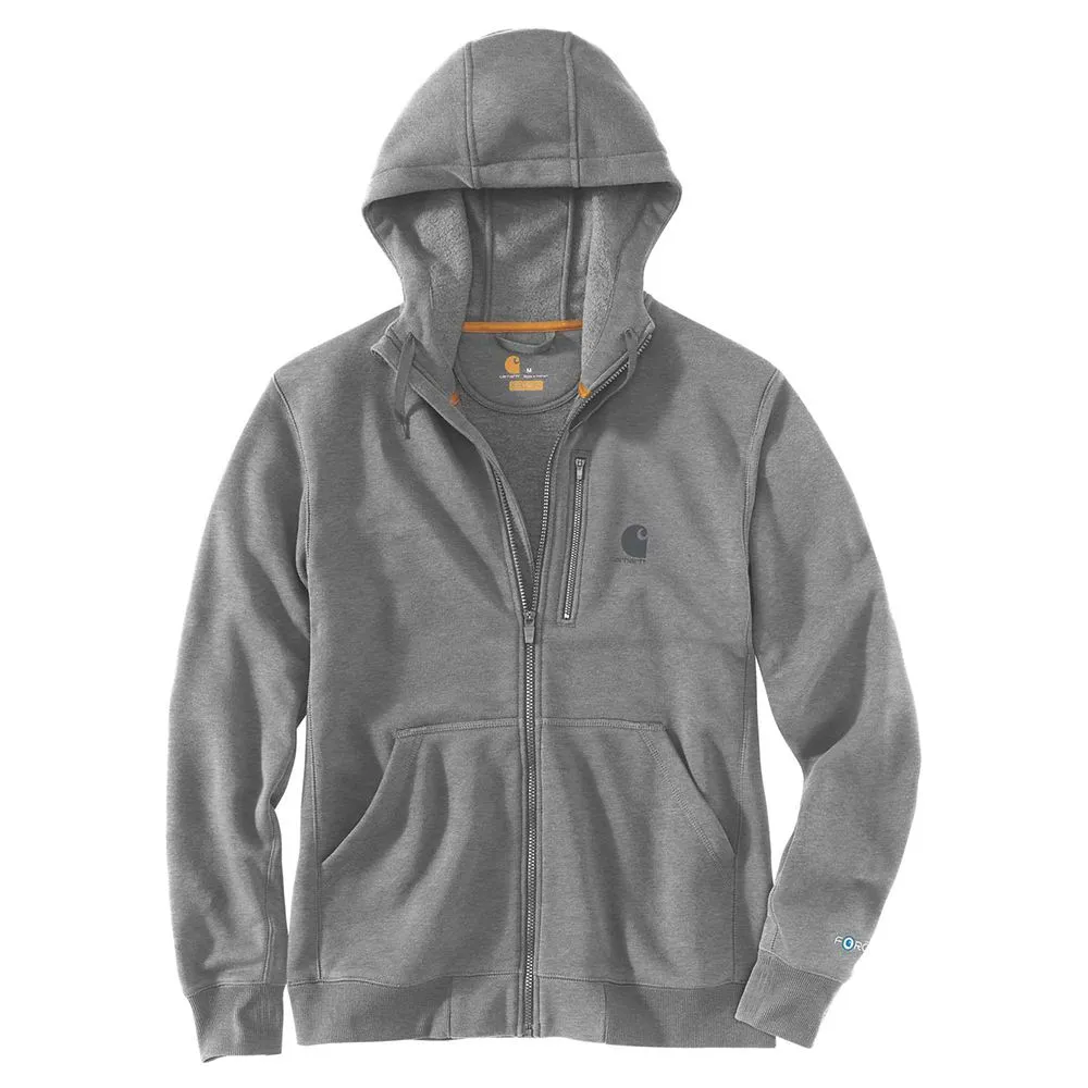 Carhartt&#x20;103851&#x20;Force&#x20;Delmont&#x20;full-zip&#x20;hooded&#x20;sweatshirt&#x20;-&#x20;Asphalt&#x20;heather