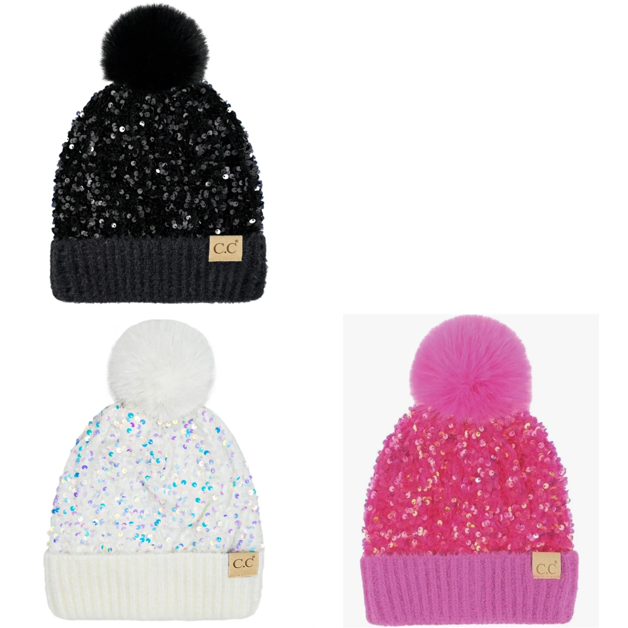 CC Sequin Pom Benie Kids