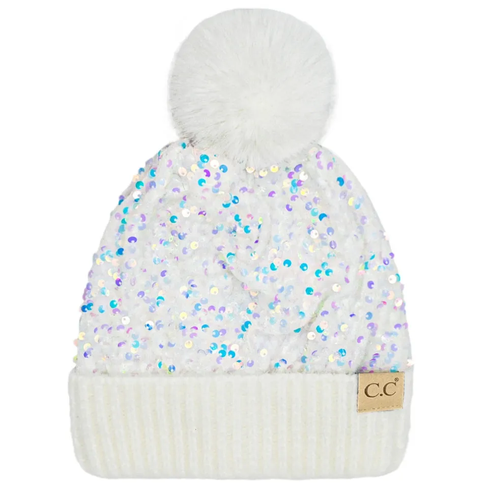 CC Sequin Pom Benie Kids