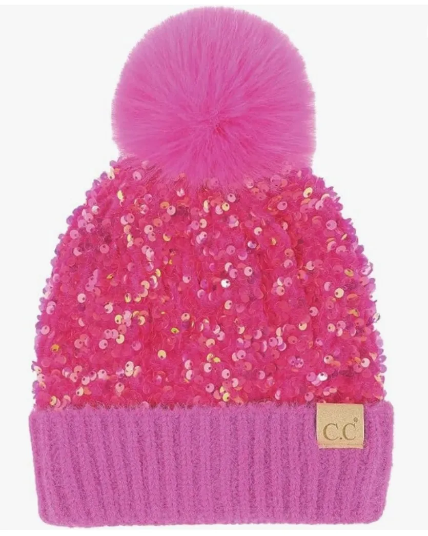 CC Sequin Pom Benie Kids