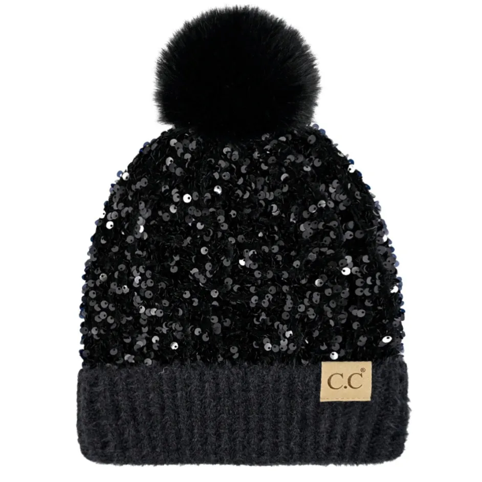 CC Sequin Pom Benie Kids