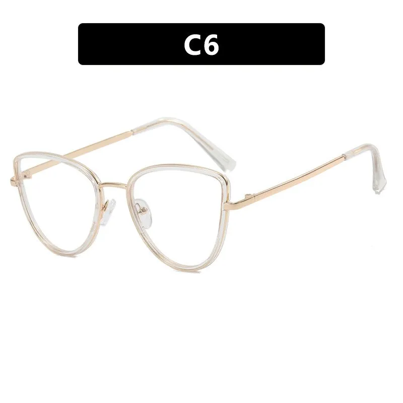 CCspace Unisex Full Rim Square Cat Eye Alloy Eyeglasses 55626