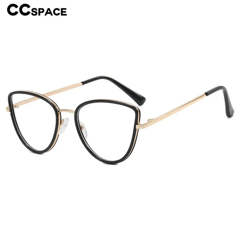 CCspace Unisex Full Rim Square Cat Eye Alloy Eyeglasses 55626