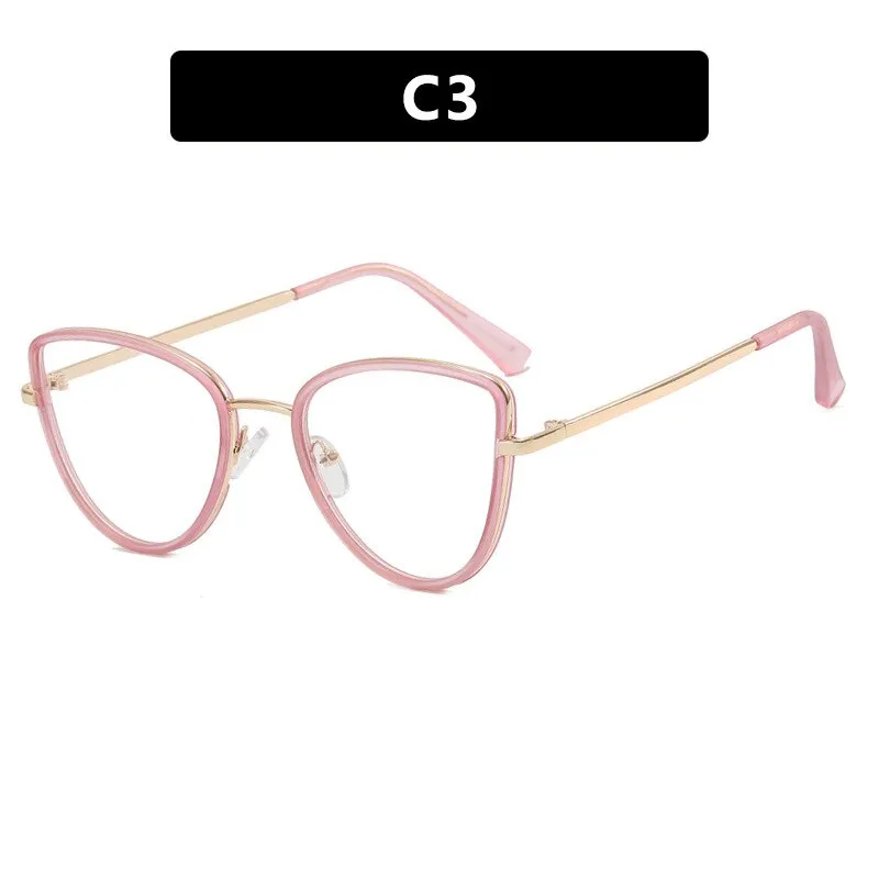 CCspace Unisex Full Rim Square Cat Eye Alloy Eyeglasses 55626