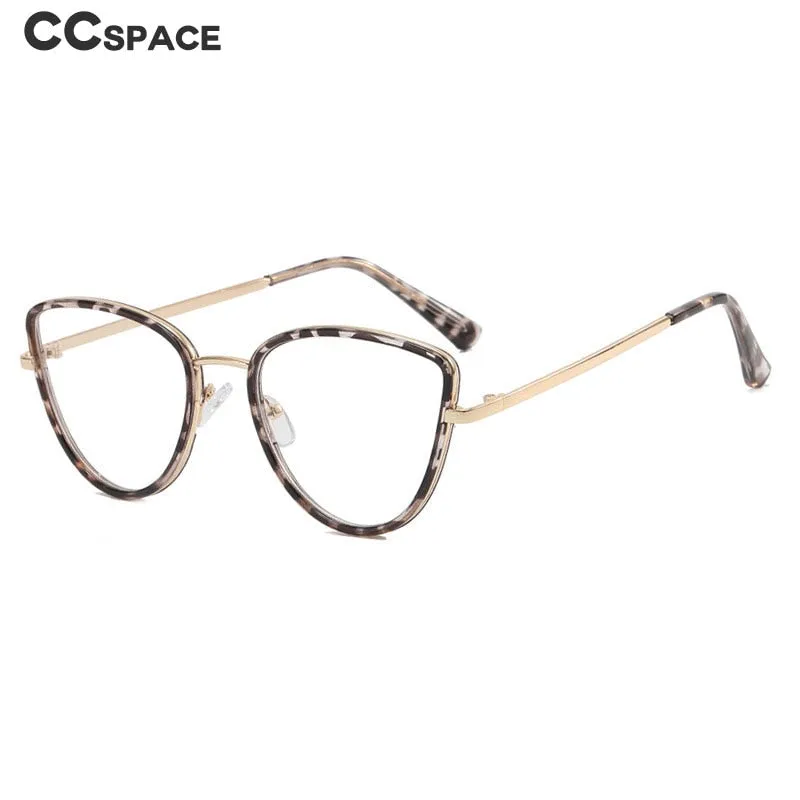 CCspace Unisex Full Rim Square Cat Eye Alloy Eyeglasses 55626