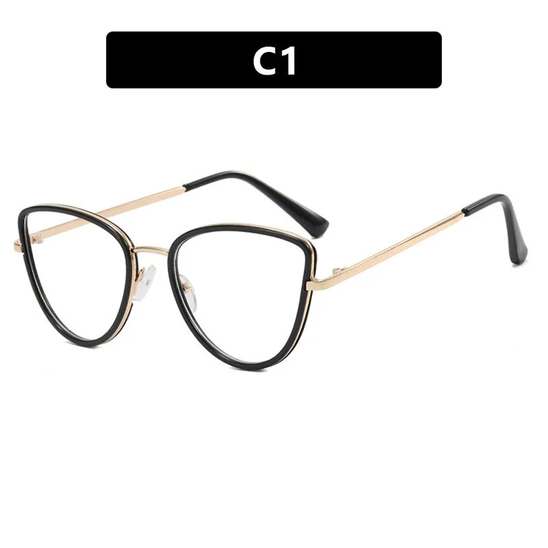 CCspace Unisex Full Rim Square Cat Eye Alloy Eyeglasses 55626
